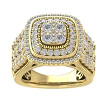 Araiya 10K Yellow Gold Diamond Halo Band Ring for Women (2 cttw, I-J Color, I2-I3 Clarity), Size 10