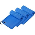 thumbnail image 2 of Microfiber Golf Towel (16" X 16") with Carabiner Clip, Waffle Pattern Golf Towel Hook and Loop Fastener - The Convenient Golf Cleaning Towel Blue, 2 of 10