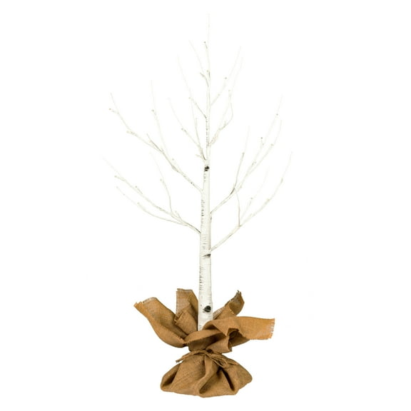 Vickerman 3' White Birch Twig Tree, Warm White 3mm Wide Angle LED lights.