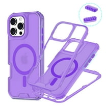 for iPhone 15 Magnetic Case [Support Wireless Charging] Translucent Candy Color Phone Case Slim Shockproof Triple-Layers Rugged Protective Cover for iPhone 15, Purple