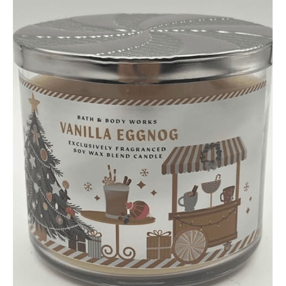 Bath and Body Works Vanilla Eggnog 3 Wick Scented Candle 14.5 Ounce