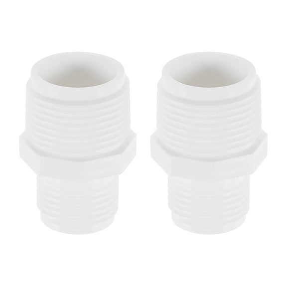 Uxcell 2 Pack Garden Hose Adapter, Male 1" NPT x 3/4" GHT Garden Hose Fitting, White