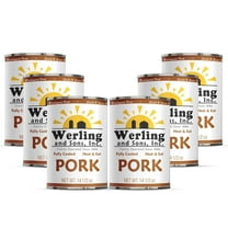 Werling & Sons Canned Pork 14.5 Oz – Fully Cooked, Heat & Serve | Premium Shelf-Stable Canned Meat | 5-Year Shelf Life | Ideal for Emergency, Survival, Camping & Quick Meals | Pack of 6 | Made in USA