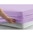 thumbnail image 2 of Solid New Egyptian Cotton 1000 Thread Count 1 Piece Fitted Sheet Extra Long Fit Upto 21" Inches Deep Pocket(Lilac, California King Size), 2 of 3