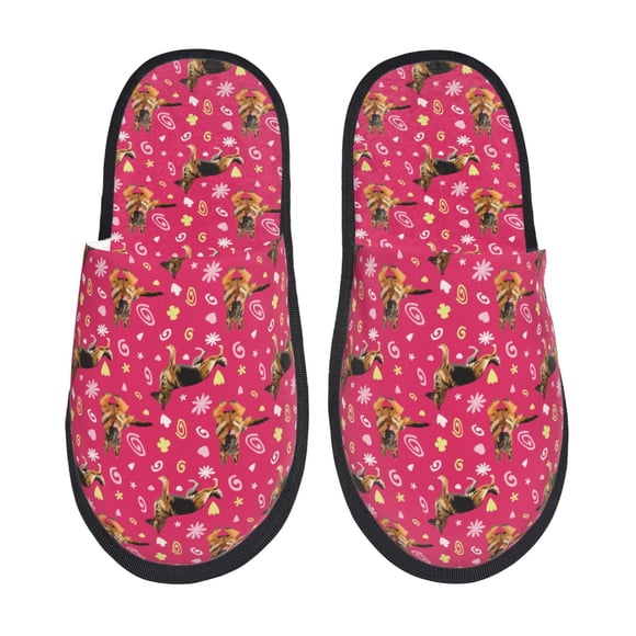 Honeii German Shepherd Dog Print Furry Slippers Bedroom Slippers for Women and Men Fuzzy Plush Comfy Faux Fur Lined Slide Shoes-Large