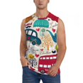 thumbnail image 1 of Bingfone London Symbols Pattern Men's Tank Tops Workout Sleeveless Tee Shirts Running Beach Tanks for Men-Large, 1 of 7