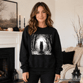 thumbnail image 5 of Haunted Forest Black Cat Sweatshirt, Spooky Halloween Night Sweater, 5 of 6