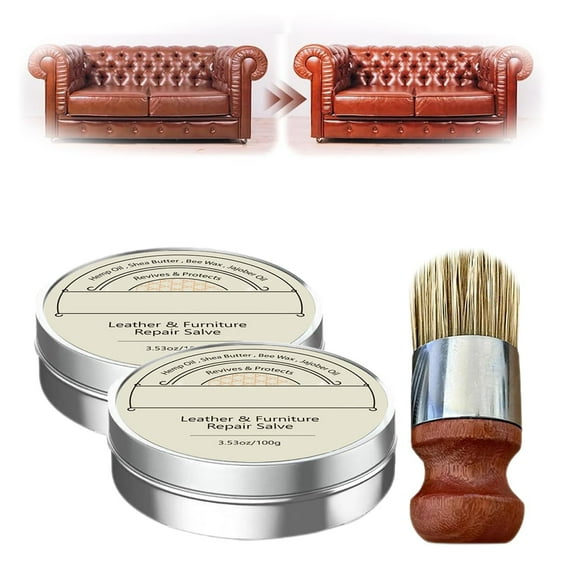 Heidelux - Leather Restoration Cream, Heidelux Leather Cream, Heidelux Leather Conditioner,Leather & Furniture Repair Salve Applicator Brush, for Couches and Furniture, Repair Salve for Car Seats