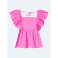 thumbnail image 6 of Free Assembly Women's Square Neck Cotton Top with Flutter Sleeves, Sizes XS-XXL, 6 of 6