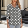 thumbnail image 6 of IROINNID Ladies Fashion Solid Color Basic Tshirt Quarter Sleeve V Neck Casual Comfortable Soft Stretch Daily Wear Blouse Tee Tops(Gray#1,M), 6 of 6