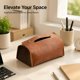 thumbnail image 1 of Caja pañuelos piel sintética, estuche para pañuelos faciales, moderno estuche rectangular para servilletas, ideal para encimera, sala estar, Marrón, 1 of 8