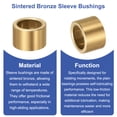 thumbnail image 3 of Uxcell 8 Paquete Cojinetes de Manga, 16mm Agujero x 22mm OD x 15mm Longitud, Bushings de Bronce Sinterizado Autolubricante, 3 of 6