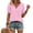 Pink #013, variant on Women's Short Sleeve Tops Summer V Neck Tshirts Linen Vintage Casual Tees, Army Green XL
