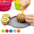 thumbnail image 4 of Silicone Collapsible Bowls - Silicone Folding Travel Bowl with Lids - Expandable Food Storage Containers Set - Portable, [33oz](Blue), 4 of 4