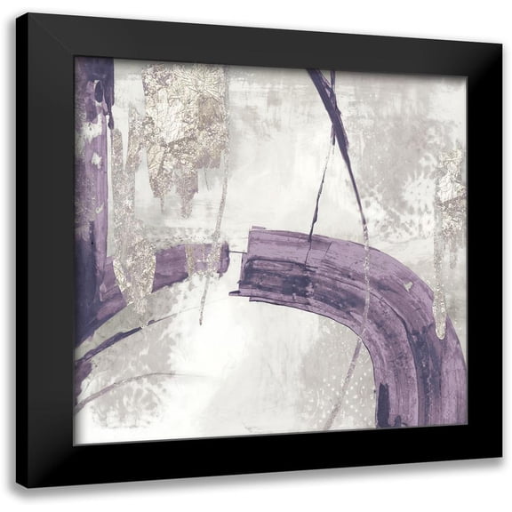 PI Studio 12x12 Black Modern Framed Museum Art Print Titled - Black Ink I Lavender Version
