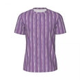 thumbnail image 4 of T Shirt For Men Striped Print Running Summer Purple And White Basic Novelty Tee Shirt For Male Patte, 4 of 7