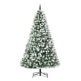 thumbnail image 1 of Árbol de Navidad HOMCOM de 6 pies, sin iluminación, cubierto de nieve, abeto completo con 61 piñas, 1 of 9