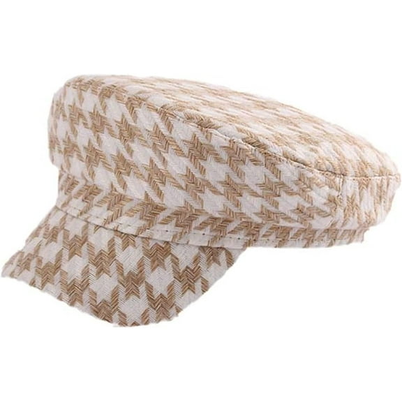 CoCopeaunts Beret Hats for Women Autumn Winter Hat Lattice Flat Top Men Wide Brim Newsboy Cap Female Keep Warm Military Cap