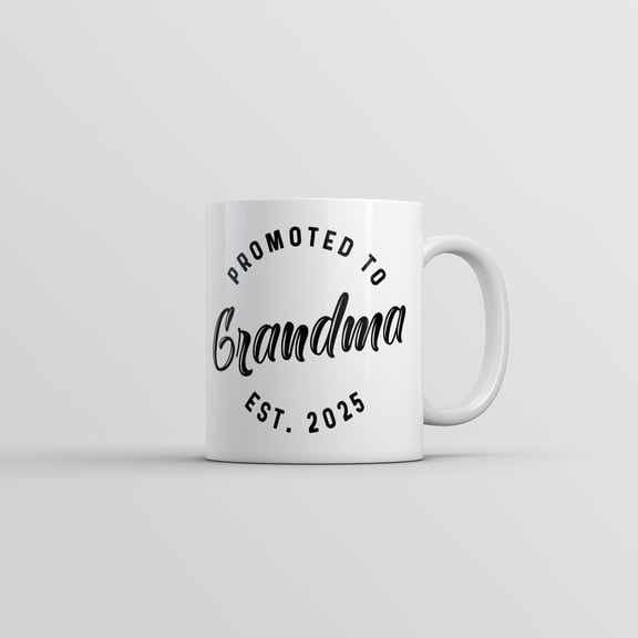 Promoted to Grandma 2025 Mug Funny Sarcastic Family New Baby Graphic Novelty Coffee Cup