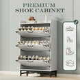 thumbnail image 3 of GINOST Shoe Cabinet with 3 Flip Drawers,Farmhouse Shoe Storage Cabinet Organizer for Entryway,for Entrance, Hallway, Living Room,Classic White, 3 of 9