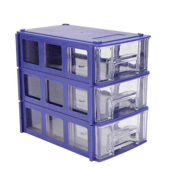 OULII 3-Pack Storage Boxes Buckles for Desktop Organization and Clutter-Free Workspace