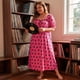 thumbnail image 3 of Camisones de Talla Grande para Mujeres Agnes Orinda, Camisones Comodos con Volantes 1X Rosa Fucsia, 3 of 8