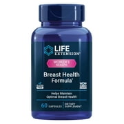 Life Extension Breast Health Formula, Breast Health Supplement, Hormone Balance, Broccoli, Soy isoflavones, indole-3-carbinol, Flaxseed lignans, Gluten Free, Non-GMO, Vegetarian, 60 Capsules