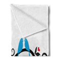 thumbnail image 2 of Wedding Soft Flannel Fleece Throw Blanket, Mr. and Mrs. Swirled Branches Hearts Love Birds Happiness Simplistic Design, Cozy Plush for Indoor and Outdoor Use, 70" x 90", Red Blue Black, by Ambesonne, 2 of 5