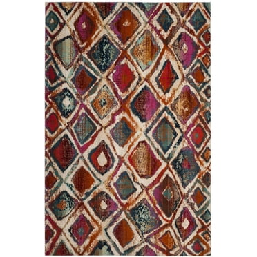 SAFAVIEH Radiance Collection RAD109A Cream / Rust Rug