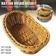 thumbnail image 2 of AMERTEER Oval Curved Rattan Wicker Woven Serving Baskets For Bread Fruit Vegetables Restaurant Serving Tabletop Display Baskets, 2 of 8