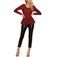 thumbnail image 2 of Unique Bargains Women's Halloween Costume Scoop Neck Peplum Blouse Top S Red-Leopard, 2 of 7