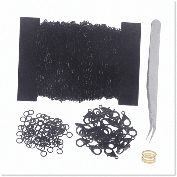 39ft Stainless Steel DIY Necklace Chains with 30Pcs Lobster Clasps & 100Pcs Jump Rings - Durable & Stylish for Jewelry Making