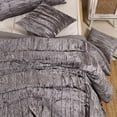 thumbnail image 5 of DecorAvenue Ultra-Luxe Crushed Velvet Duvet Cover Set, Boho Bedding Comforter Donna Cover Set, Twin Size 3 Pieces Set 1 Comforter Cover and 2 Pillow Shams Gray Color, 5 of 6