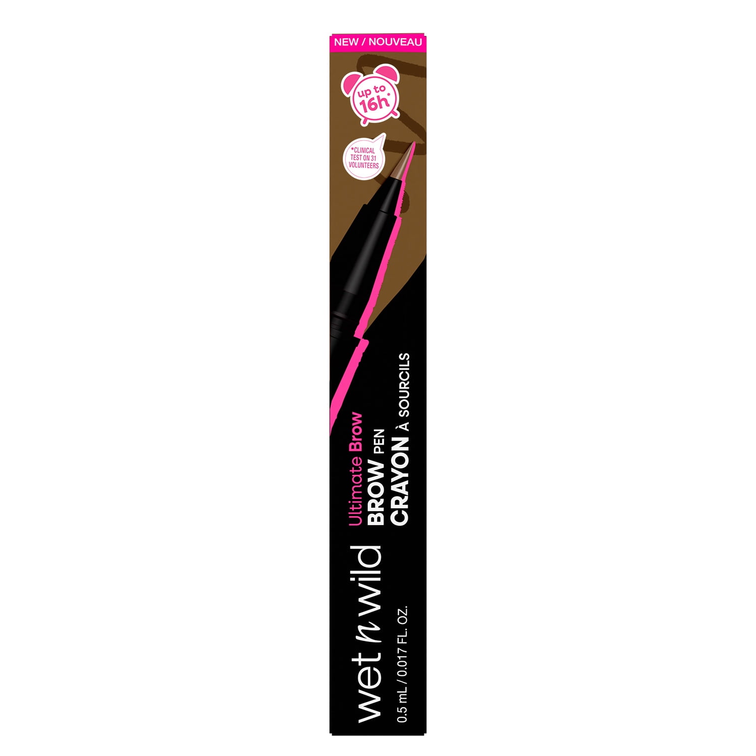 Wet n Wild Ultimate Brow Ultra-Fine Medium Brown Pen, 0.017 fl oz