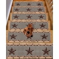 thumbnail image 2 of Stair Treads for Wooden Steps, Texas Star Plaid Peel and Stick Stair Treads with Adhesive, Farmhouse Black Brown Texas Vintage Non Slip Indoor Stairs Runner Rugs Mats for Elders Dogs 8"x30"4PCS, 2 of 7