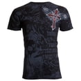 thumbnail image 3 of Archaic Affliction Men's T-Shirt RED FLAG Cross Wings Biker Black S-5XL, 3 of 7