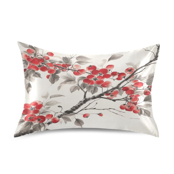 WOBOGO Malus Spectabilis Satin Pillowcase Soft Smooth Envelope Design Comfortable Bedding Essentials 20×40in