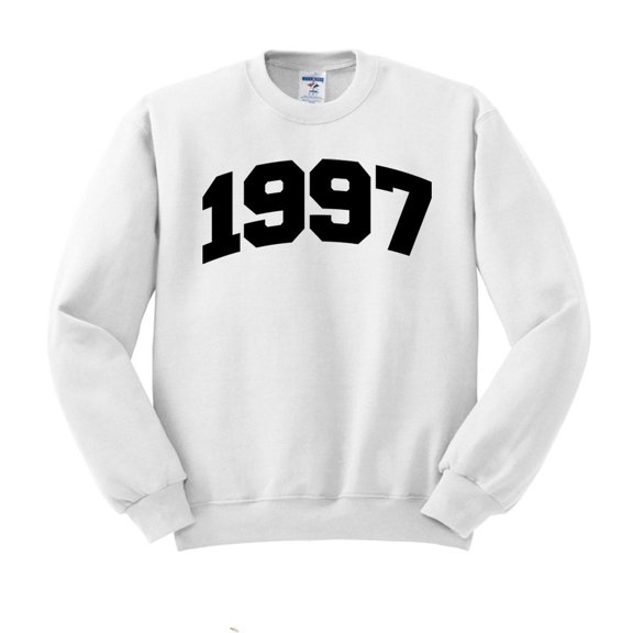 1997 College Style Sweatshirt Unisex Large White