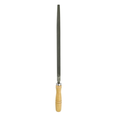 Uxcell 12" Square Fine Cut File Fine Metal File with Wood Handle, Grey/Yellow
