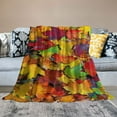 thumbnail image 2 of Orinice Autumn Leaves Warm Lightweight Blanket Soft Fleece Throw Blanket for Living Rooms Sofa Decor Cow Gifts All Seasons Plush Blankets 60x80in, 2 of 6