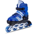 thumbnail image 3 of Eonwise Adjustable Size Inline Skates With Led Flash Light On Wheels For Unisex Kids | Age 7 To14 Years (Blue) Soft Boot Support System With Double Cam-lever Buckle.push Button Adjustment System, 3 of 5