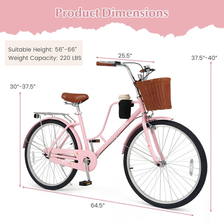 pink retro bicycle womens Ladies Classic 7-Speed Vintage Bike Soft – Reid Bikes FICISOG Stylish Beach Cruiser Bike Vintage Style