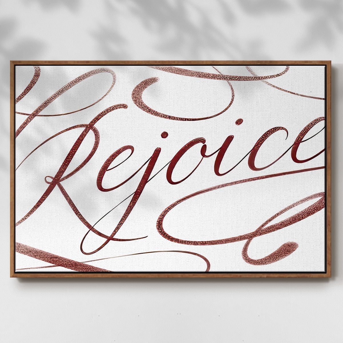 Rejoice - Framed Gallery Wrapped Holiday Canvas - 27 x 41 - Rosewood Frame