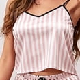thumbnail image 4 of Camisole Shorts Pajamas Sets for Women Summer Striped Loose V Neck Sleeveless Sleepwear Comfy 2 Piece Pjs Set, 4 of 5
