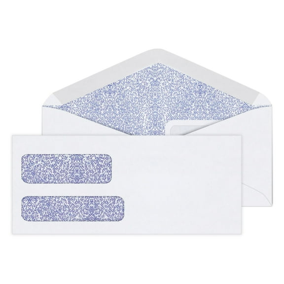 Office Depot Double-Window Envelopes, #9 (3 7/8in. x 8 7/8in.), White, Moisture Seal, Box Of 500, 12040