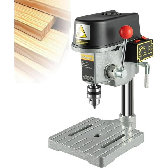 Mini Electric Bench Drill Stand, 3-Speed Benchtop Drill Press, 110V Low Noise Benchtop Variable Speed Drill Press Electric Bench Drilling Machine for DIY