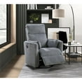 thumbnail image 4 of Lexicon Traverse Corduroy Swivel Glider Reclining Chair in Gray, 4 of 4