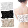thumbnail image 1 of 3-Pack Women's Floral Lace Tube Top Bras - Seamless Stretchy Bandeau, 1 of 5