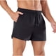 thumbnail image 1 of Pantalones Cortos de Cintura Elástica para Hombre Color Sólido Fitness Correr Entrenamiento Lacing Double Shorts Atléticos, 1 of 9