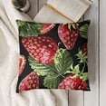 thumbnail image 3 of SHANXI Ripe Berries Food Illustration Black Summer Fruit Pillowcases Sofa 20x20in, 3 of 5